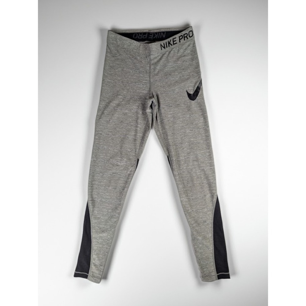 Nike Pro Dri-FIT Grey Heather Mesh Panel Training Leggings Women's Small